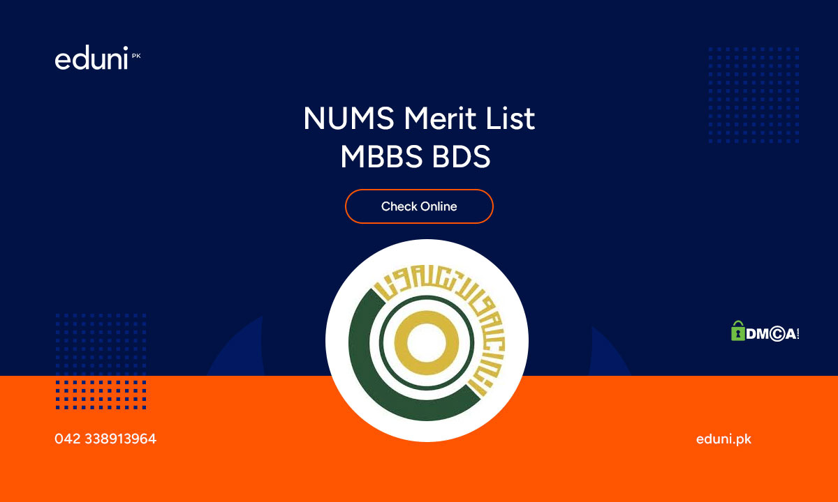 NUMS Merit List 2024 PDF Download