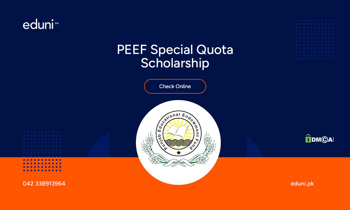 PEEF Special Quota Scholarship 2024 for Inter and BS